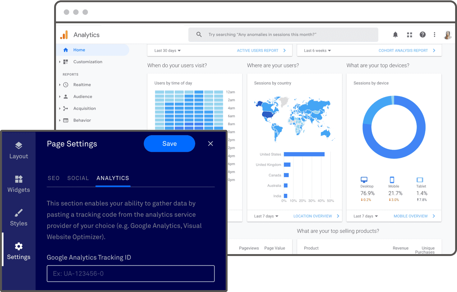 Connecting Google Analytics